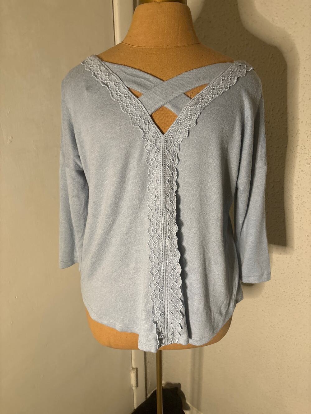 Bobeau Studio B Pastel Blue Soft Knit Sweater S NEW Cozy Comfy Winter Casual